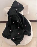 سویشرت پفکی قلب مشکی زنانه گیل مد با طرح خاص و پارچه نرم