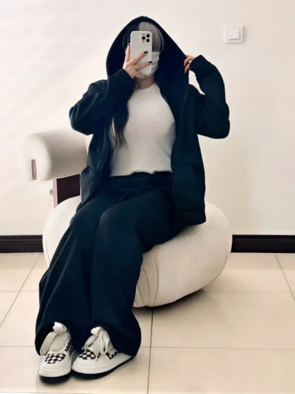 مشاهده و خرید سویشرت مینیمال دخترانه رنگ مشکی
