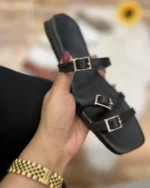 صندل سه سگک بیتا رنگ مشکی