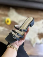 صندل سه سگک مرسا مشکی